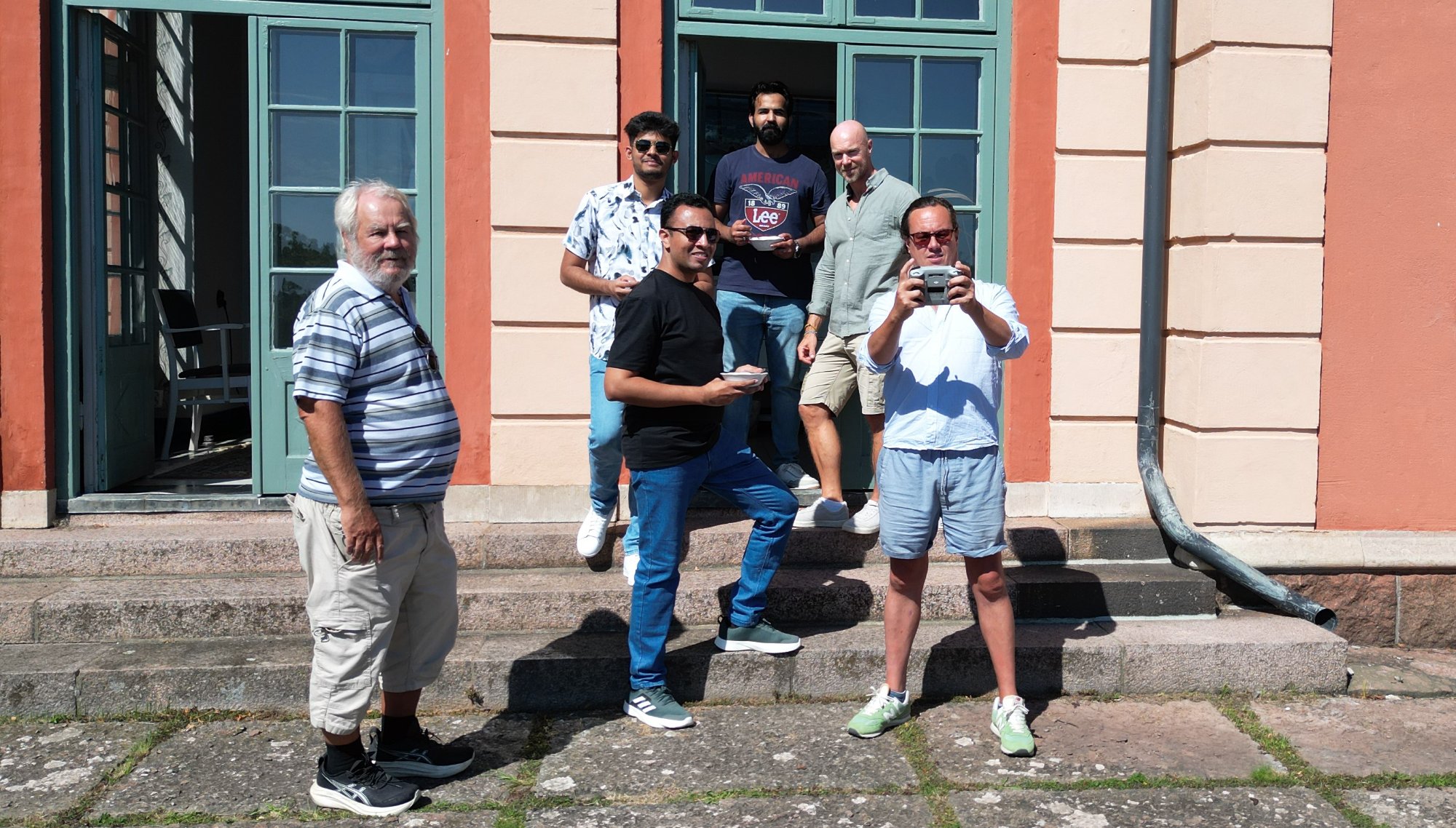 The AzoraOne team outside Villa Solbacken, Kalmar, summer 2025